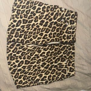 Leopard Print Mini Skirt